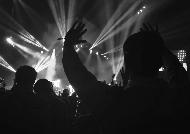 público en un concierto